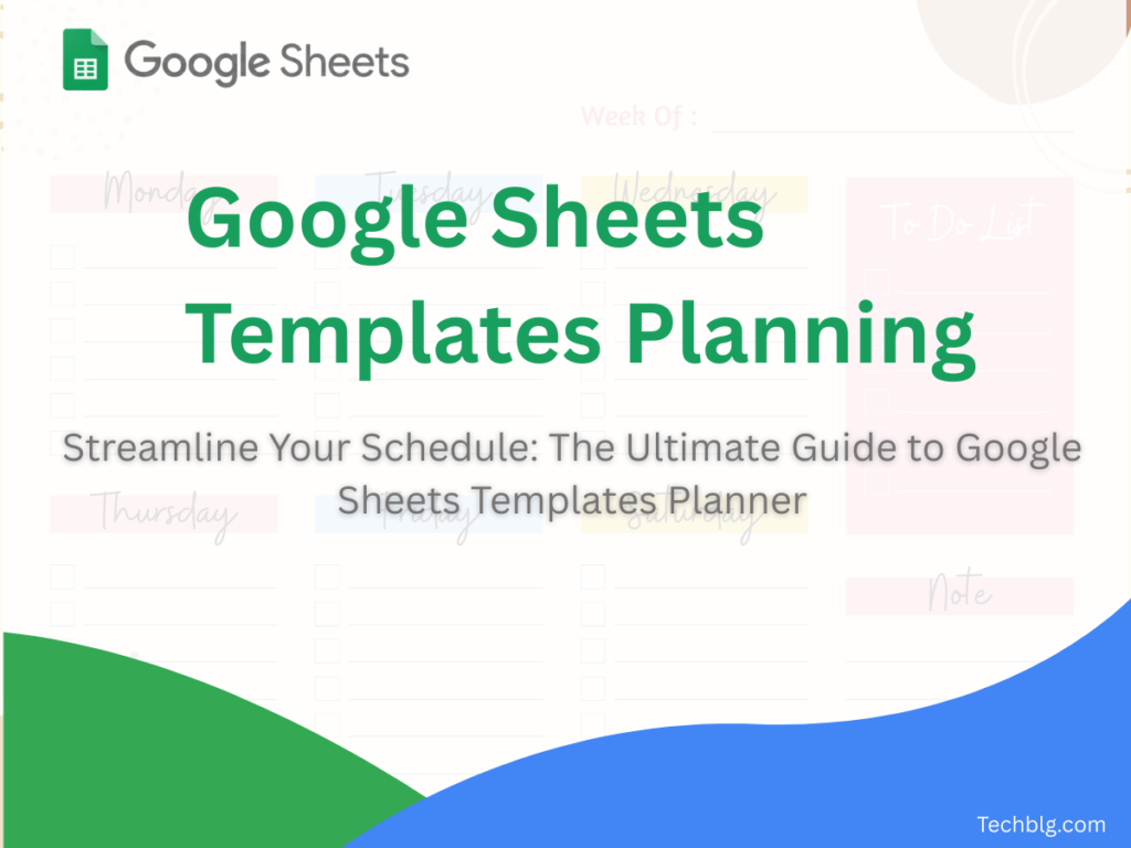 google sheets templates planner